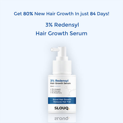 Slouq Hair Growth Serum Concentrate - 3% Redensyl, 3% Anagain, 3% Baicapil, 1% Rosemary, Biotin, Plant Keratin - Hair Growth Serum for Men &amp; Women - 30ml