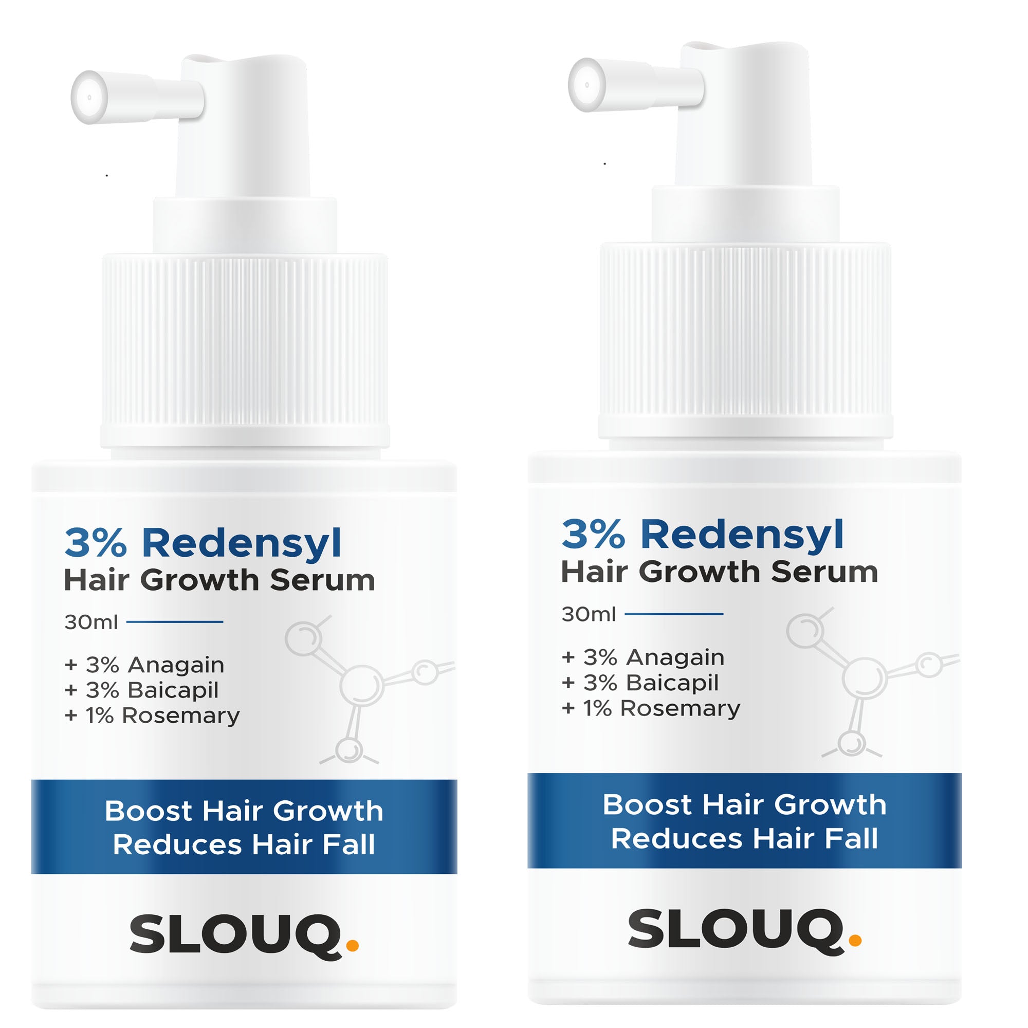 Slouq Hair Growth Serum Concentrate - 3% Redensyl, 3% Anagain, 3% Baicapil, 1% Rosemary, Biotin, Plant Keratin - Hair Growth Serum for Men &amp; Women - 30ml