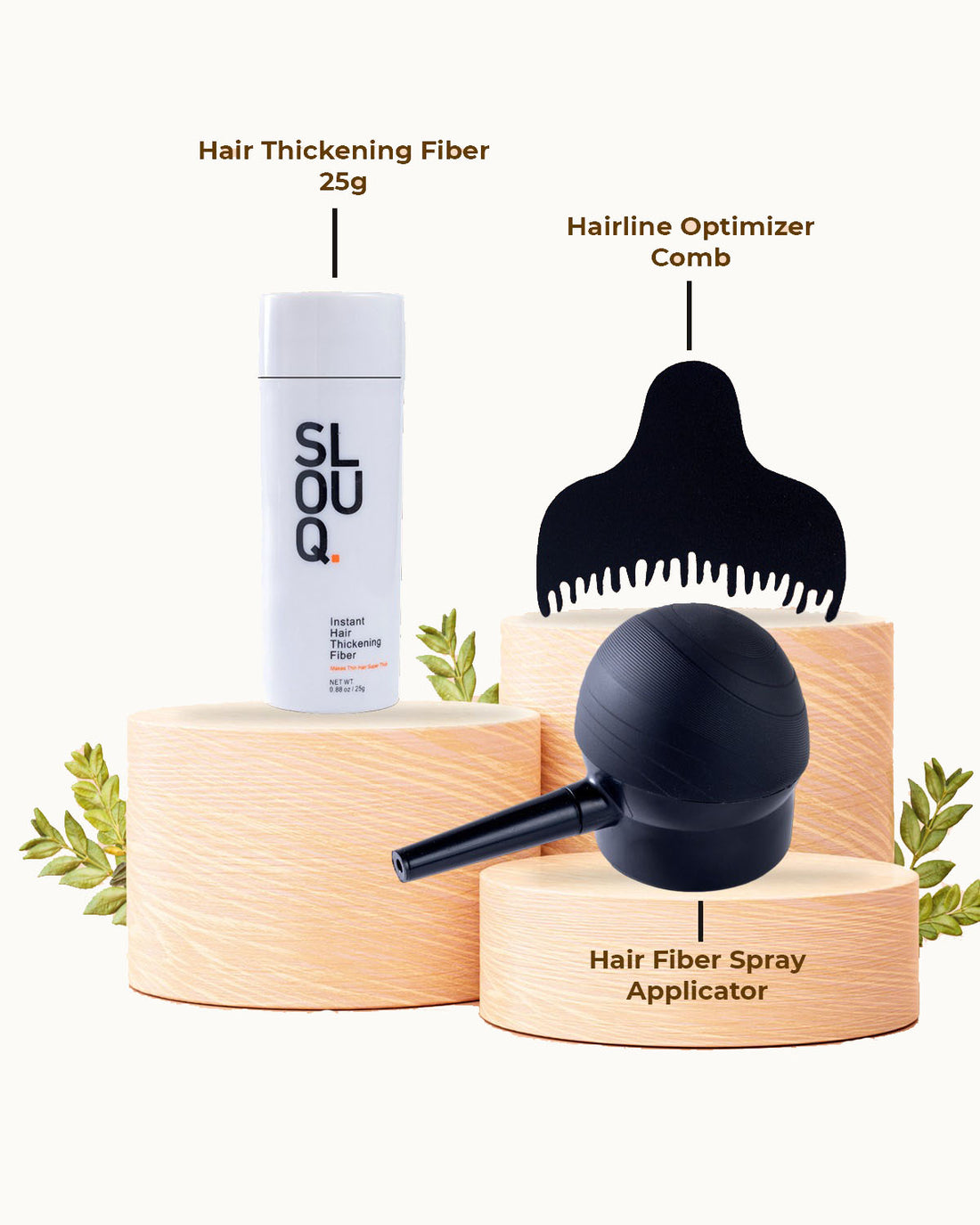 Hair Thickening Fiber Kit with Spray Applicator and Hairline Comb